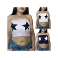 thumbnail image 2 of Suagox Women's Summer Fashion Tube Tops Sleeveless Off Shoulder Star Print Slim Fit Bandeau, 2 of 7