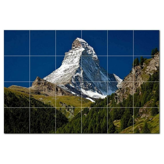 Mountain Picture Ceramic Tile Mural Kitchen Backsplash Bathroom Shower, 405557-X