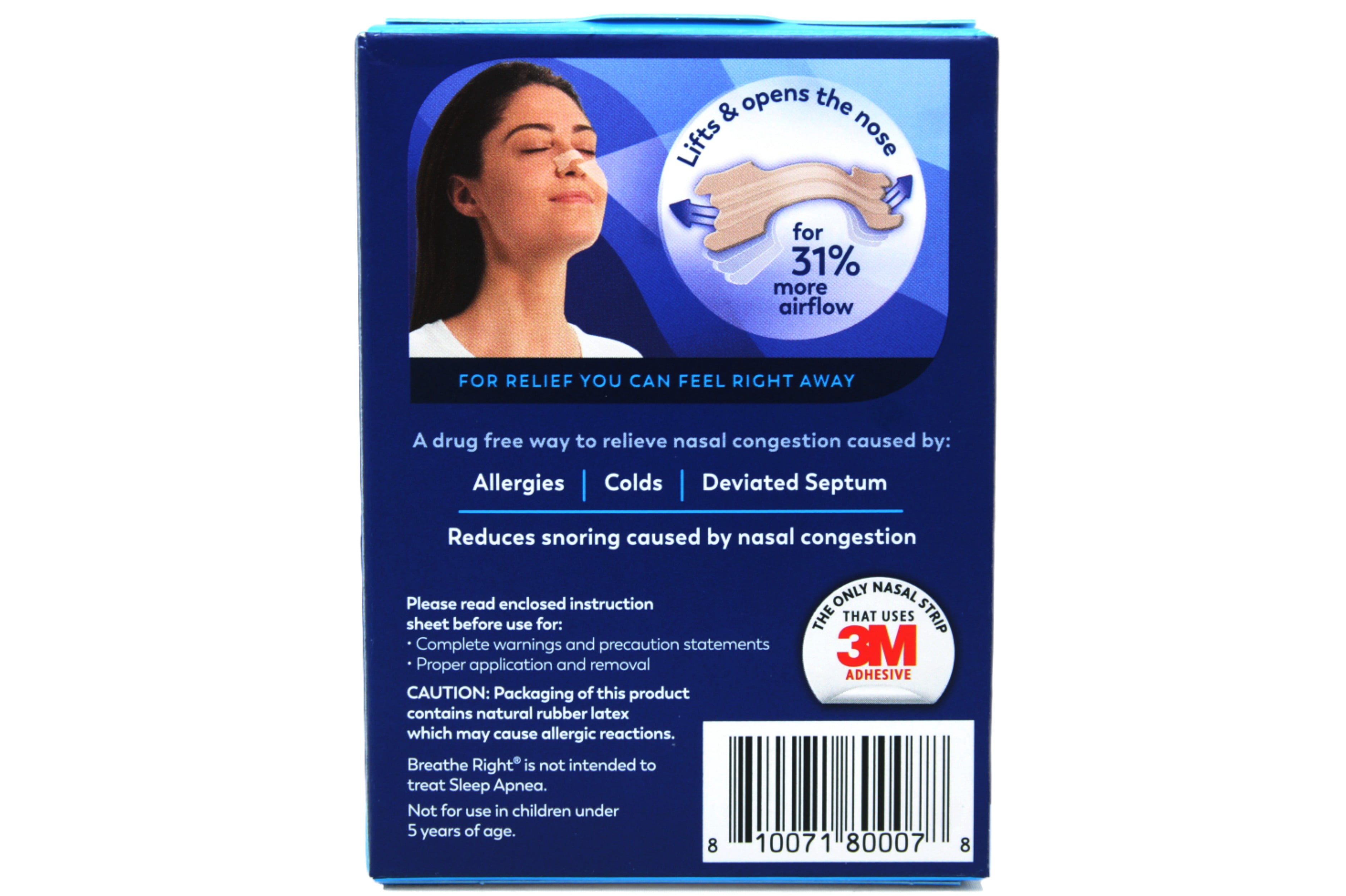 Breathe Right Nasal Strips Original Tan Large 30 Each (Pack of 4)
