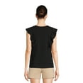 thumbnail image 3 of Time and Tru Women's Angel Sleeve Top, 3 of 5