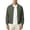 Army Green, variant on Men's Bomber Jacket Lightweight Full Zip Ribbed Baseball Collar Trendy Outerwear Solid Flight Windbreaker Casual Zip Jacket