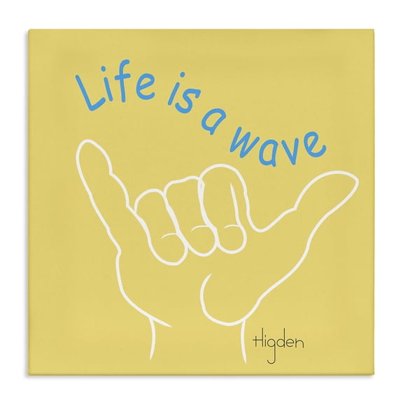 Stupell Industries Tropical Life's a Wave Surf's Up Sign Canvas Art, 17 x 17, by Mark Higden