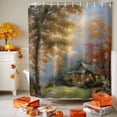 thumbnail image 3 of Shower Curtains Sets for Bathroom Decor Forest Cottage Fall Maple Leaf Waterproof Bathroom Curtain with Hooks, Watercolor Floral Meadow for Bathroom Decor,36x72IN, 3 of 6