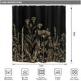 thumbnail image 2 of Riyidecor Extra Long 72Wx84H Shower Curtain for Bathroom Decor Black Gold Dark Floral Wildflower Vintage Botanical Rustic Farmhouse Plant Art Printed Fabric Polyester Waterproof 12 Pack Plastic Hooks, 2 of 4