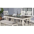 thumbnail image 2 of White & Gray Wooden Top Dining Table - 60"+18" Leaf, Modern Farmhouse Style, Rectangular, Solid Wood, Perfect for Dining Room, Seats 6, Classic Design, 2 of 6
