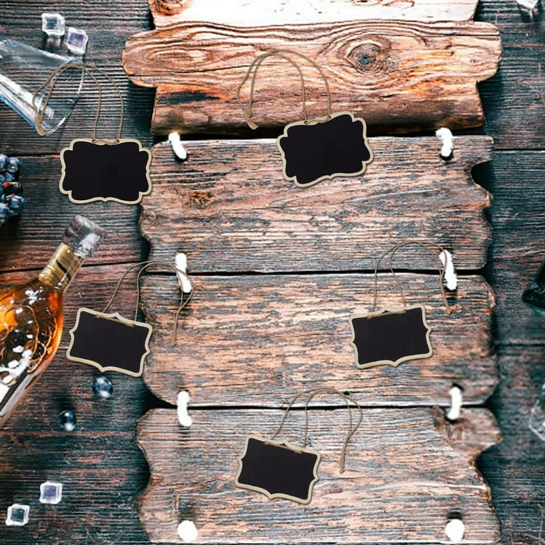 10pcs Blackboard Slate Decanter Tag 2.5x3.5 Inch Mini Wooden