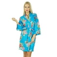thumbnail image 5 of Bimba Women Short Cotton Robe Bridesmaid Getting Ready Wrap Cover Up, 5 of 5
