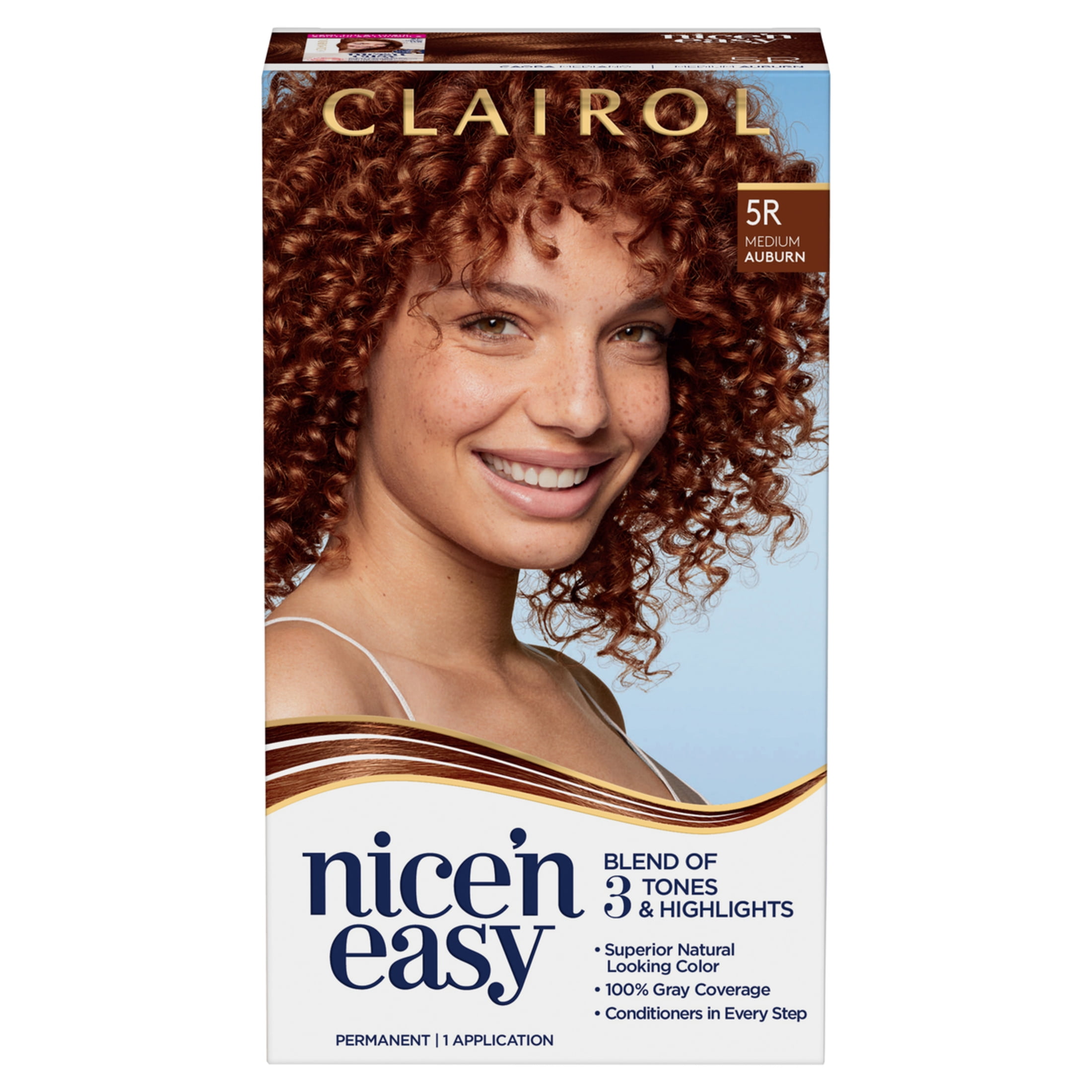 Clairol Nice'n Easy Permanent Hair Color Creme, 5R Medium Auburn, 1  Application, 3 Pack, Hair Dye 