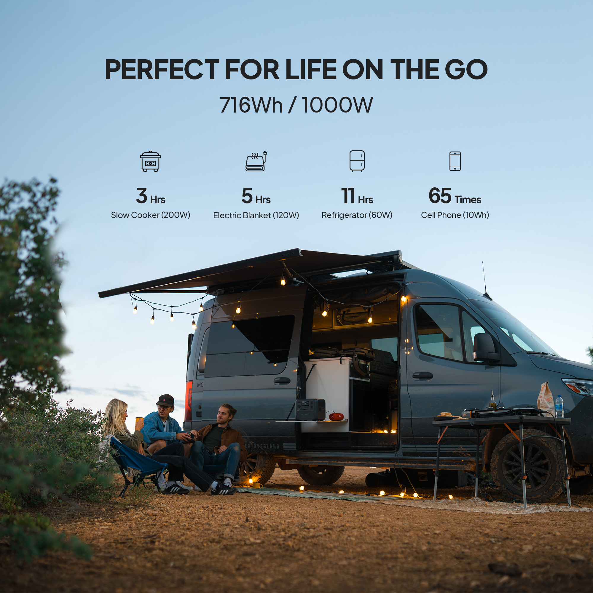 BLUETTI AC70 + B80 1000W Continuous / 2000W Peak Portable Power Station