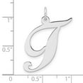 thumbnail image 2 of Large 925 Sterling Silver Rhodium Plated Fancy Script Letter T Initial Charm 34.43x13.96mm Wide 0.43mm Thick Pendant Nec, 2 of 2