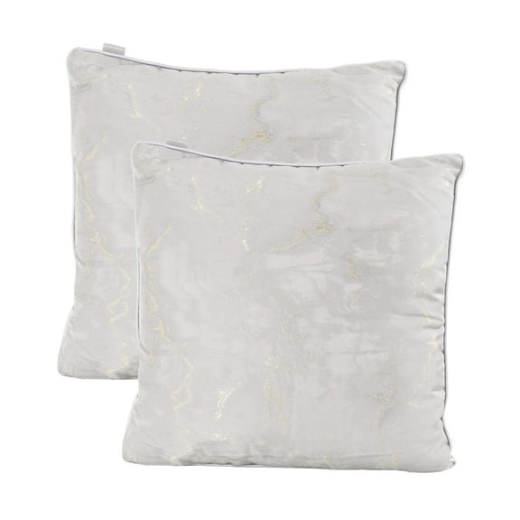 Cojines de Chenille Cuadrados para Sofa Dormitorio Oficina Set de 2 piezas Plateado GAON