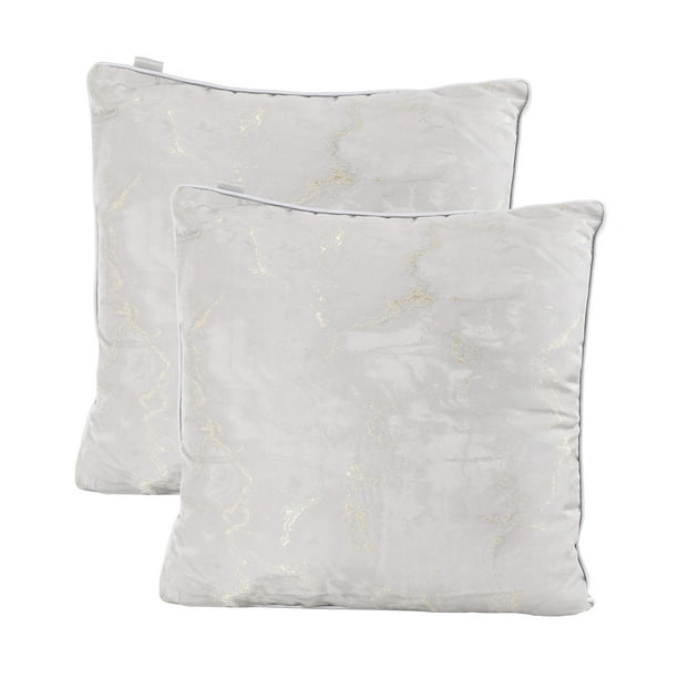 Cojines de Chenille Cuadrados para Sofa Dormitorio Oficina Set de 2 piezas Plateado GAON
