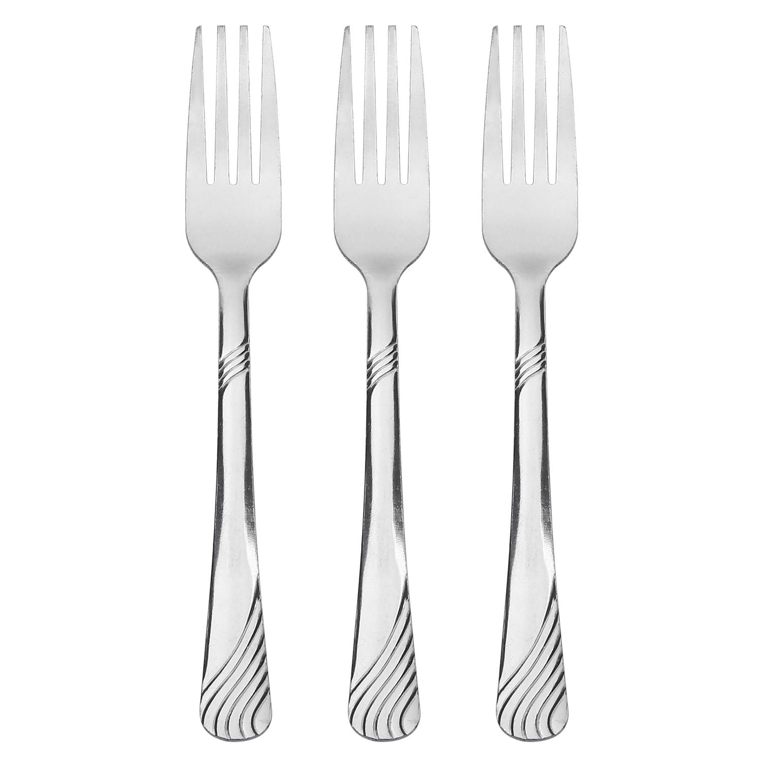 Mainstays 3-Piece Swirl Pattern Dinner Forks Silver