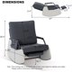 thumbnail image 3 of Blanca forrado nursery rocking chair con high backrest, side pocket, gliding iron frame, y footrest - easy to assemble para sala de estar, dormitorio, o nursery, 3 of 5