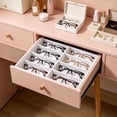 thumbnail image 4 of JJV 8 Slot Velvet Eyeglasses Storage Tray Multi Lattice Sunglasses Display Organizer Case Drawer Insert Glasses Container for Optical Shop Counter, 4 of 6