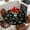 Black, variant on Grey Christmas Round Tablecloth, Fitted Table Cover with Elastic for 36"-44" Round Tables, Winter Green Pine Tree Gold Snowflake Table Cloth Outdoor Indoor Dinning Party Waterproof Tablecloths