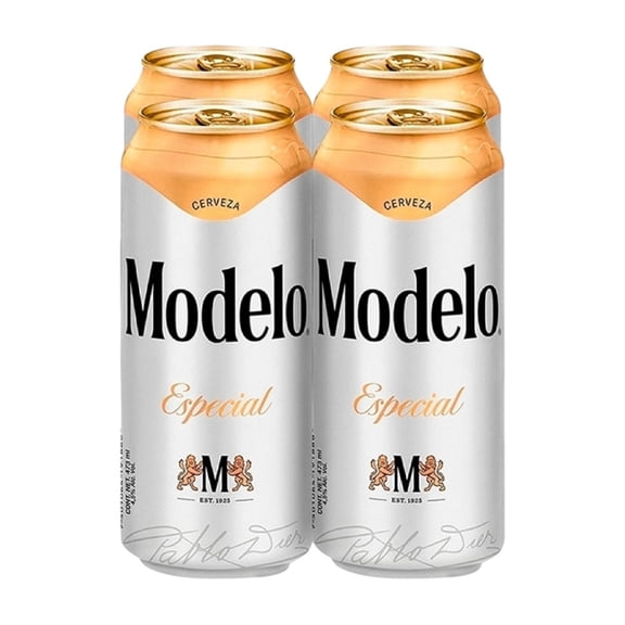 Cerveza clara Modelo Especial 4 latas de 473 ml c/u