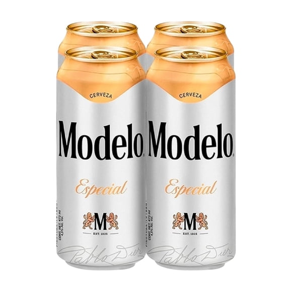 Cerveza clara Modelo Especial 4 latas de 473 ml c/u