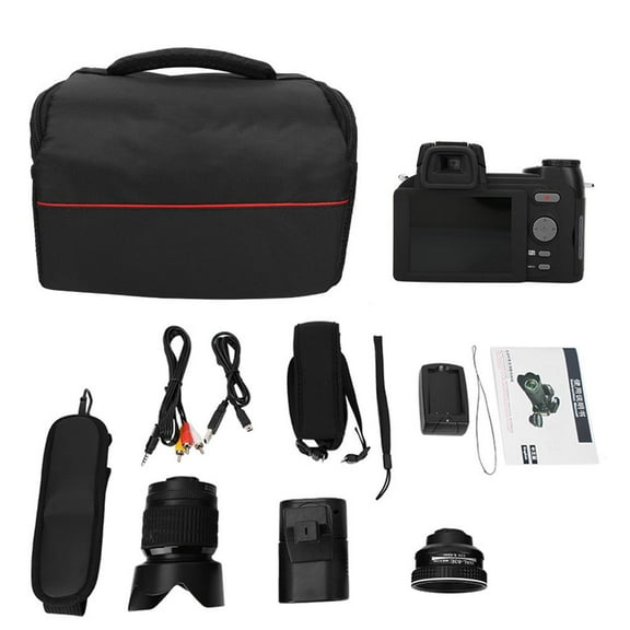 D7200 33Mp Cámara Digital Dslr Lente Gran Angular 0.5X + Lente Teleobjetivo 24X + Luz Led Yuarrent EL010599-00