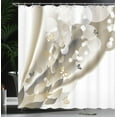 thumbnail image 3 of Ambesonne Floral Shower Curtain, Spring Themed Flowers Print, 69"Wx70"L, Pale Khaki, 3 of 4