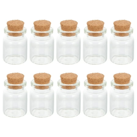 WORGEOUS  30 Pcs Syrup Dispenser Cork Glass Bottle Jars for Decoration
