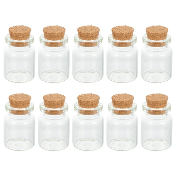 WORGEOUS  30 Pcs Syrup Dispenser Cork Glass Bottle Jars for Decoration