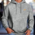 thumbnail image 3 of Dalix Hot Dog Embroidered Fleece Hoodie Mineral Wash Long Sleeve Sweatshirt Mens in Gray L Large, 3 of 8