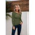 thumbnail image 5 of Vafful Womens Tops T-Shirts Short Sleeve Fashion Summer Fall Clothes One Piece Cutout Tops Long Sleeve Ribbed Slim Fitted Shirts Tee Tshirts S-XL, 5 of 8