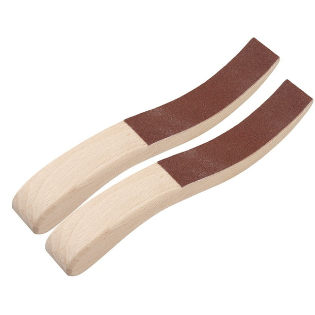 1 Pair S Shape Sanding Board Wooden Polishing Tool for Piano Board Felt