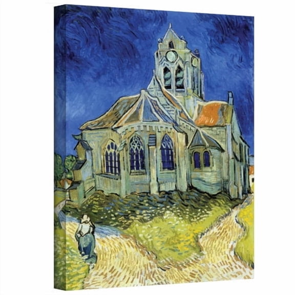 ArtWall Vincent van Gogh "The Church at Auvers" Wrapped Canvas Art