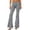 *Gray, variant on VBVC Women's Striped Fold Over Flare Pants , Ladies' Casual Slim Stretch Bell Bottom Trousers , High Waist Flare Pants For Women, Beige , S-L