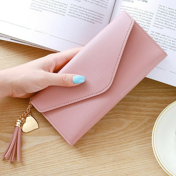 Carteras largas de disenador de mariposas para mujer monedero de cuero PU bolso de mano con lazo de bola de lana solida bolso de tarjeta de gran capacidad monedero Tan Jianjun unisex
