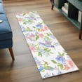 thumbnail image 4 of Spring Hummingbird Runner Rugs 2x6 ft Colorful Birds Floral Washable Hallway Rugs Non-Slip Floor Mats Absorbent Carpet Bedside Runners for Bedroom Kitchen Bathroom Laundry Room, 4 of 9