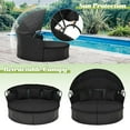 thumbnail image 5 of Costway Patio Round Daybed with Retractable Canopy Rattan Sectional Seating Black, 5 of 8