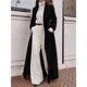 thumbnail image 5 of Abrigo Informal de Lana Abrigado con Cuello en V y Larga para Mujer, de Color Liso Negro XXL, 5 of 7