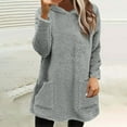thumbnail image 5 of Women's Sweatshirt with Hoodies Long Sleeve Solid Color Workout Shirts Winter Casual Fashion Outdoor Blouse Tops Gray XL, 5 of 7
