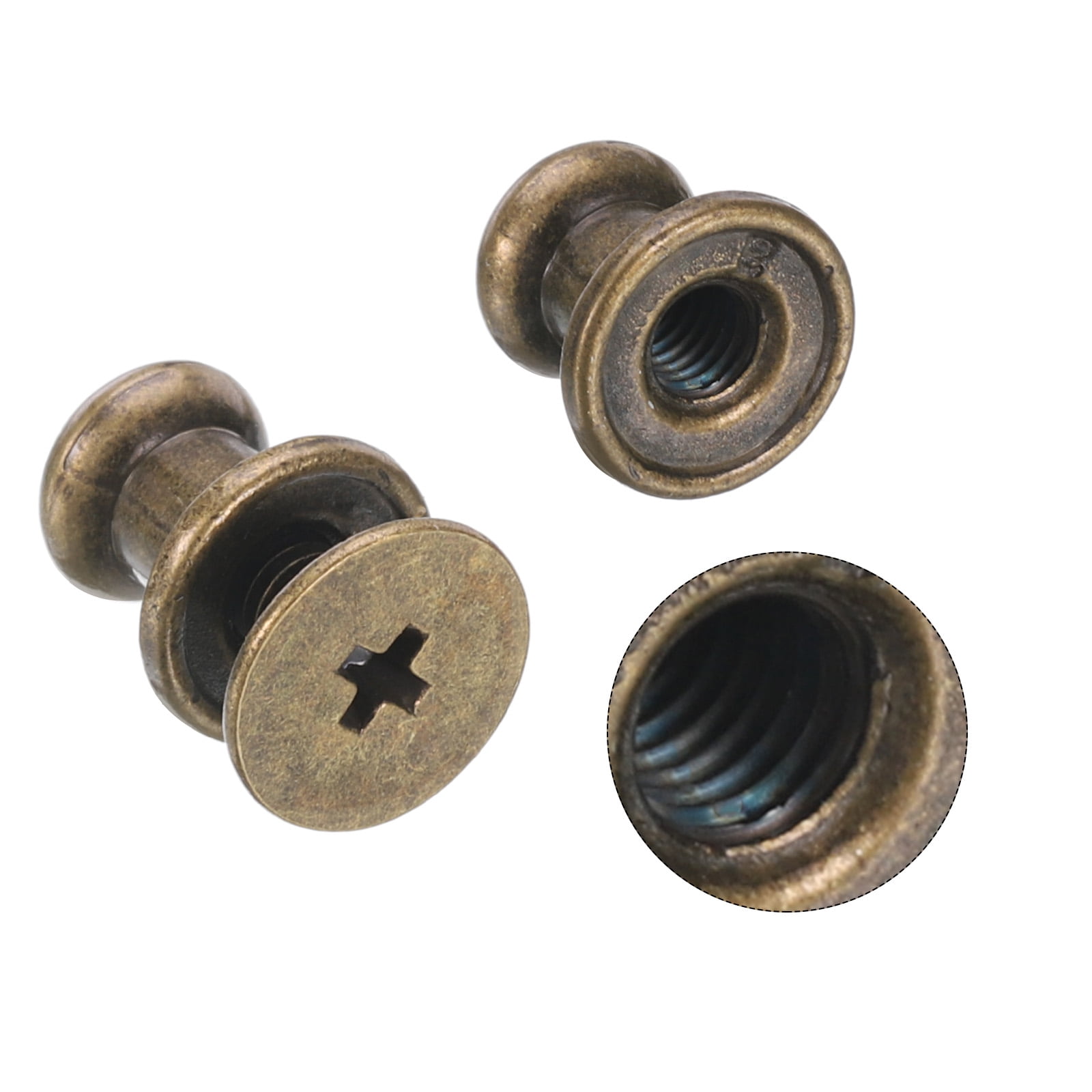 Unique Bargains Mini Round Knobs Small Drawer Pulls for Cabinets 0.23" x 0.3" Bronze