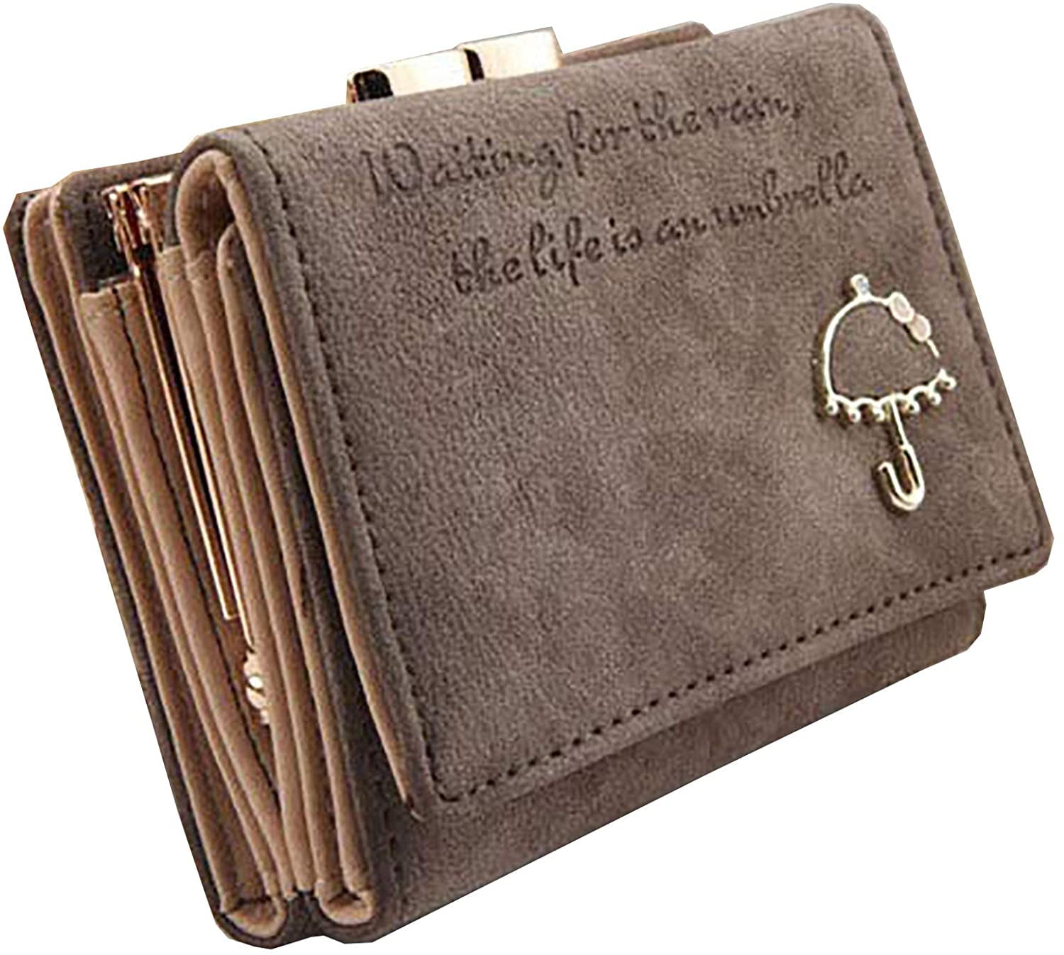 Women Faux Leather Trifold Short Wallet Coin Purse Card Holder Clutch 