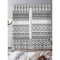 thumbnail image 3 of Grey White Boho Sheer Curtains 84 Inch Length 2 Panels Set, Vintage Ethnic Tribe Abstract Art Voile Window Treatment Rod Pocket Curtains Sheers Drapes for Bedroom/Living Room/Kitchen 52"x84"x2, 3 of 7