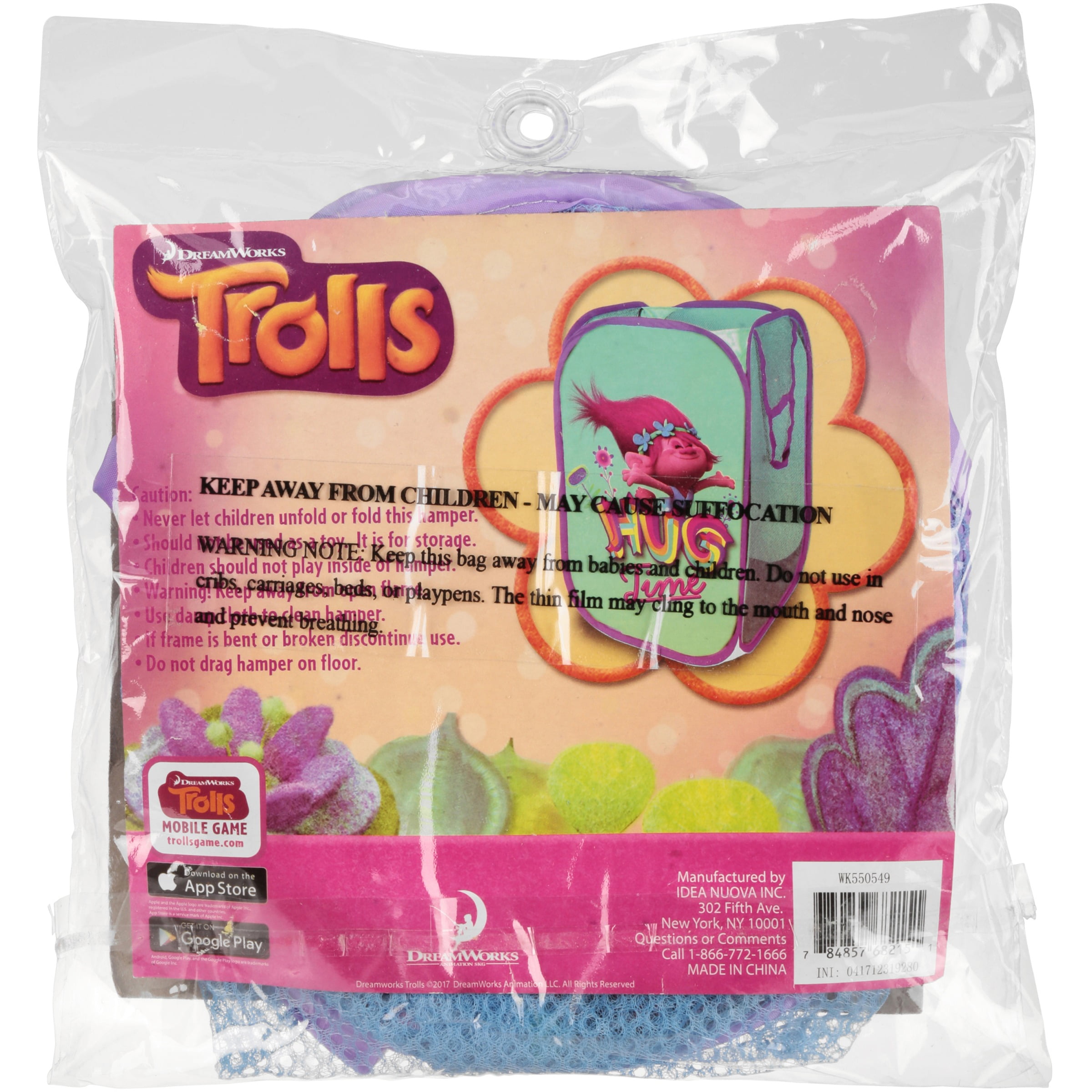 DreamWorks Trolls Hug Time Pop-Up Laundry Hamper, Multi-color