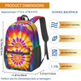 thumbnail image 3 of Yellow and Purple Tie Dye Pattern 17" School Backpacks for Teens,Waterproof Oxford Fabric,S-Shape Padded Straps for School,Travel,Hiking,Camping, 3 of 6