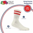 thumbnail image 6 of Fruit of the Loom Mens Americana Mid Crew Socks, 2-Pack, Sock Sizes 6-12, 6 of 7
