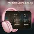 thumbnail image 5 of Mahipey Hybrid Active Noise Cancelling Headphones,60H Playtime Foldable Wireless Over Ear Bluetooth 5.4 Headphones,5 EQ Music Modes,Hi-Res Audio,Deep Bass,Breathable Leather Earpads,Pink, 5 of 7