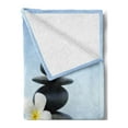 thumbnail image 2 of Spa Soft Flannel Fleece Throw Blanket, Hot Massage Stones with Frangipani Plumera Reflection on the Waters, Cozy Plush for Indoor and Outdoor Use, 70" x 90", Pale Blue and Grey, by Ambesonne, 2 of 5