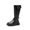 thumbnail image 3 of shqvo Knee High Boots for Girl Pu Leather Fashion Soft Sole Versatile Long Boots Side Zipper for Big Kids Fall Winter Leather Boots Girls Shoes 4-11Years, 3 of 7