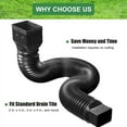 Rain Gutter Downspout Extensions Flexible Universal Drain Pipe Fit Standard Drain Tile Brown A