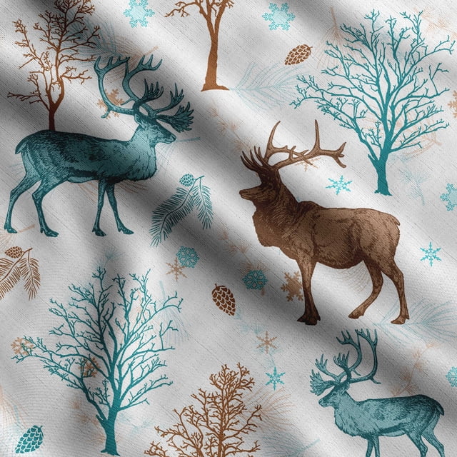 Soimoi Animals Print,Cotton Cambric, Quilting Fabric Sold by The Yard 42 Inch Wide, Medium Weight Cotton Fabric, SewingSupplies, Blue