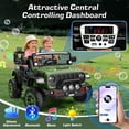 thumbnail image 5 of Funcid 24 Volt Ride on Toys, 2-Seater Electric Car, 400W Ride on Cars with Remote Control, Ride on Truck W/ Bluetooth, Music, Power Display, High/Low Speed, Light Control, Suspension, Green, 5 of 10