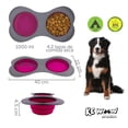 thumbnail image 2 of KE WOOW Juego de Platos Plegables KE WOOW Comederos de VIAJE para perros 1000 ml Rosa, 2 of 10