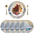 thumbnail image 4 of Round Grid Placemat ,One Sizex4, Round Placemat, PVC Plate Mat，15.4 Inch Non-Slip and Heat Resistant, Table Placemat, Dining Room Placemat Christmas Colored Hat Snowman, 4 of 7